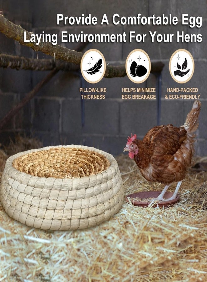 Toolzeen Chicken Nest for Chicken Coop, Handmade Woven Flat Base Straw - 2 Pack 15.5"x15.5"x3.5" Premium Laying Hen Nesting Pads (2 nest) - Image 2