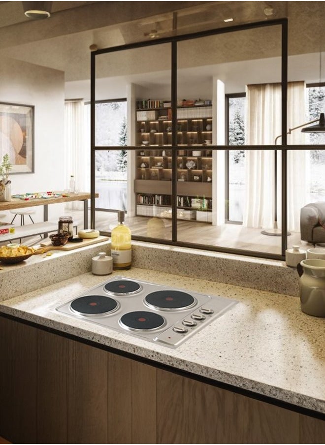 kitchen Line Electric surface - 4 stone eyes - steel - Italian - E4010  - Image 4