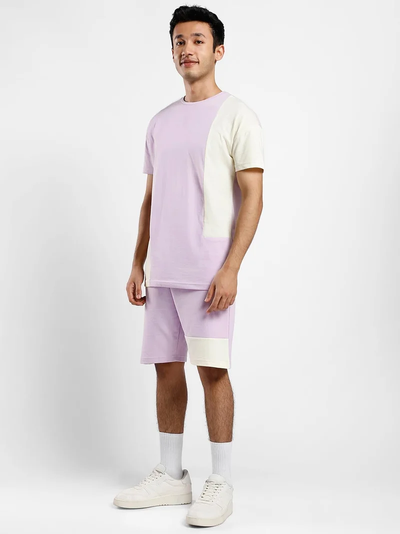 NOBERO Cotton Blend Co-Ord Sets for Men in Lavender Fog