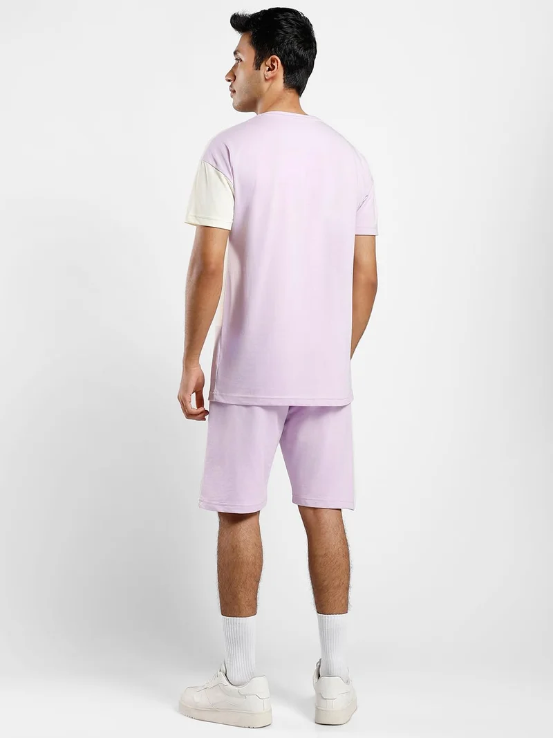 NOBERO Cotton Blend Co-Ord Sets for Men in Lavender Fog