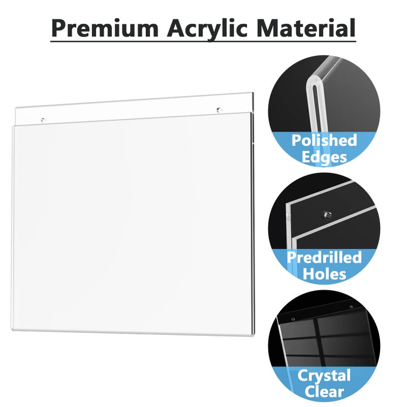 MaxGear Wall Mount Sign Holder 8.5 x 11 Inch, Clear Plastic Picture Frames with Mounting Screws, Door Sign Holders and Document Display Frame for Home, Office, Store, Landscape, 12 Pack - Image 3