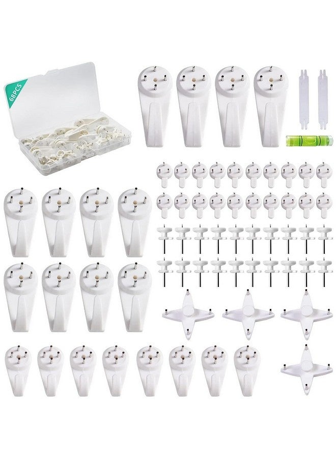 Beauenty 68 Pcs Picture Hanging Kit,Invisible Wall Nails For Concrete Wall, Picture Hanger No Damage Wall Hangers For Picture Frame, Hardwall And Cement Wall, for Hanging Picture, Tapestry, Clocks  - Image 1