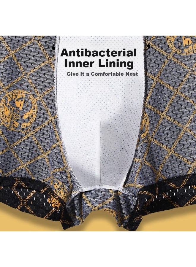 Good Man Visit Men's Ice Silk Cool Feeling Men's Underwear Father's Day Gift Antibacterial High-end Loose Boxer Briefs - Image 4