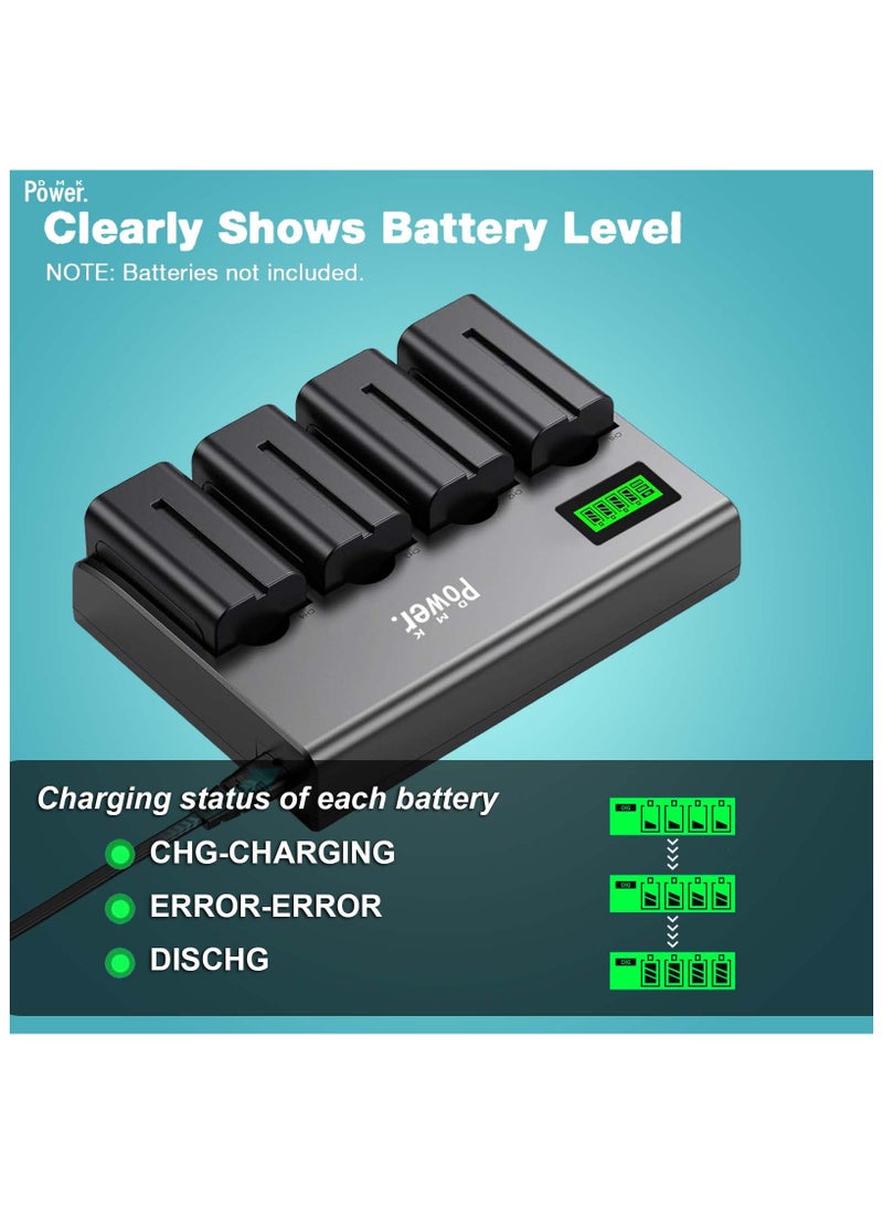 DMK Power DMK Power 4-Channel Wall Battery Fast Charger w/Smart LCD Display compatible with Sony NP-F970 NP-F960 NP-F950 NP-F930 NP-F770 NP-F750 NP-F570 NP-F550 Camera & Video Light LED Battery Visit the DMK POWER Store - Image 4