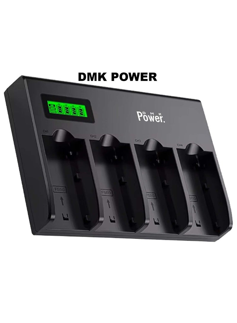 DMK Power DMK Power 4-Channel Wall Battery Fast Charger w/Smart LCD Display compatible with Sony NP-F970 NP-F960 NP-F950 NP-F930 NP-F770 NP-F750 NP-F570 NP-F550 Camera & Video Light LED Battery Visit the DMK POWER Store - Image 1