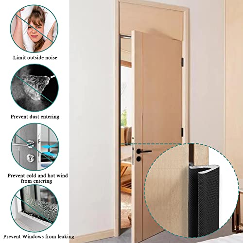 LSGCQ Kerf Weather Stripping Door Seal Strip 26 Ft Q Foam Door Weatherstrip Seal with Slot Card Slot Installation, Easy Cut to Size (Black) - Image 2