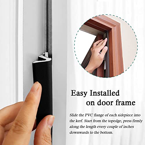 LSGCQ Kerf Weather Stripping Door Seal Strip 26 Ft Q Foam Door Weatherstrip Seal with Slot Card Slot Installation, Easy Cut to Size (Black) - Image 4