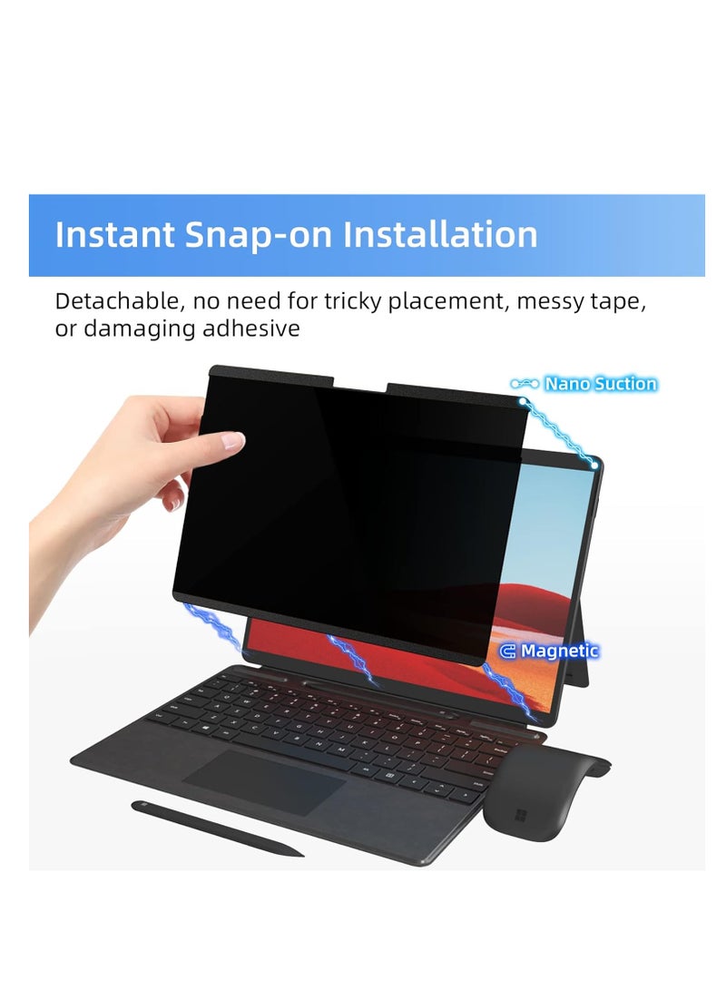 Magnetic Privacy Filter Compatible with 13.5 Inch Surface Laptop 6/5/4/3/2/1, Removable Anti-Glare Blue Light Laptop Privacy Screen Black Security Private - Image 4