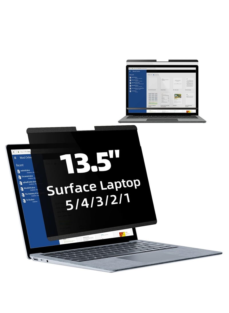Magnetic Privacy Filter Compatible with 13.5 Inch Surface Laptop 6/5/4/3/2/1, Removable Anti-Glare Blue Light Laptop Privacy Screen Black Security Private - Image 1