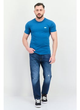 VANS Men Crew Neck Short Sleeve Brand Logo T Shirt, Teal Blue  - Image 2