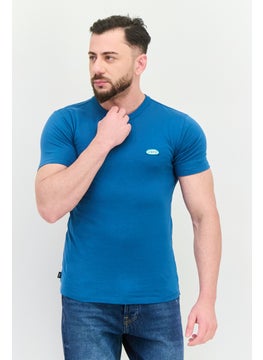 VANS Men Crew Neck Short Sleeve Brand Logo T Shirt, Teal Blue  - Image 1