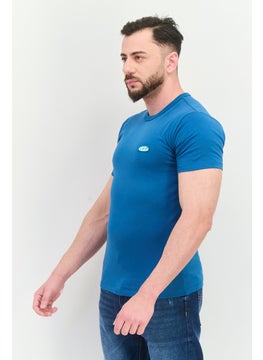 VANS Men Crew Neck Short Sleeve Brand Logo T Shirt, Teal Blue  - Image 4