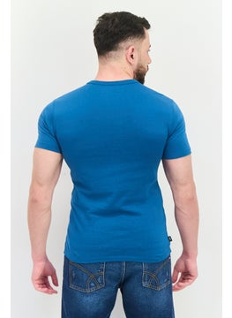 VANS Men Crew Neck Short Sleeve Brand Logo T Shirt, Teal Blue  - Image 3