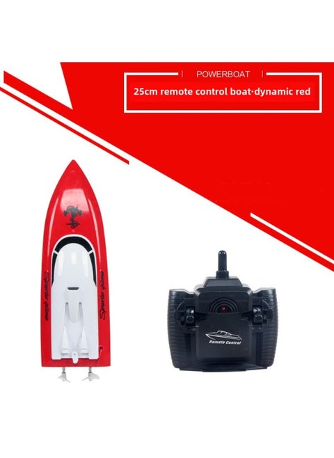 Remote Control Boat Toy Dual Motors High Speed Water Splashing Stunt Performances-Color:25cm Red Remote Control Boat (with 1 100-minute Battery)