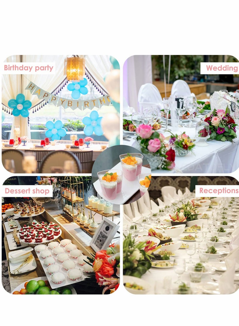 KASTWAVE Dessert Cups, 60ml Plastic with 50 Soup Spoons, Mousse, Clear Parfait Appetizer Cup for Pudding Party, Reusable - Image 4