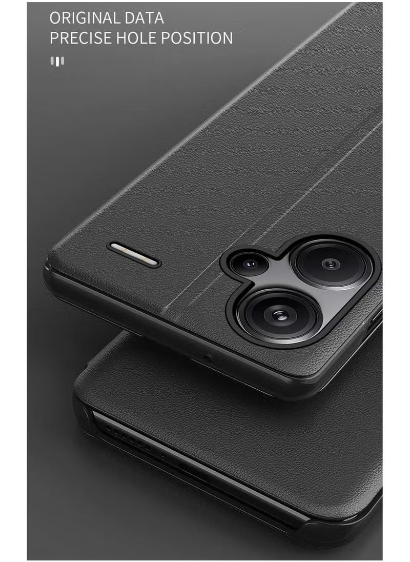 General - Case Compatible with Redmi Note 13 Pro Plus, Redmi Note 13 Pro+ Case Clear View Leather with Kickstand Magnetic Flip Phone Case Women Men Shockproof Protective Cover - Image 1