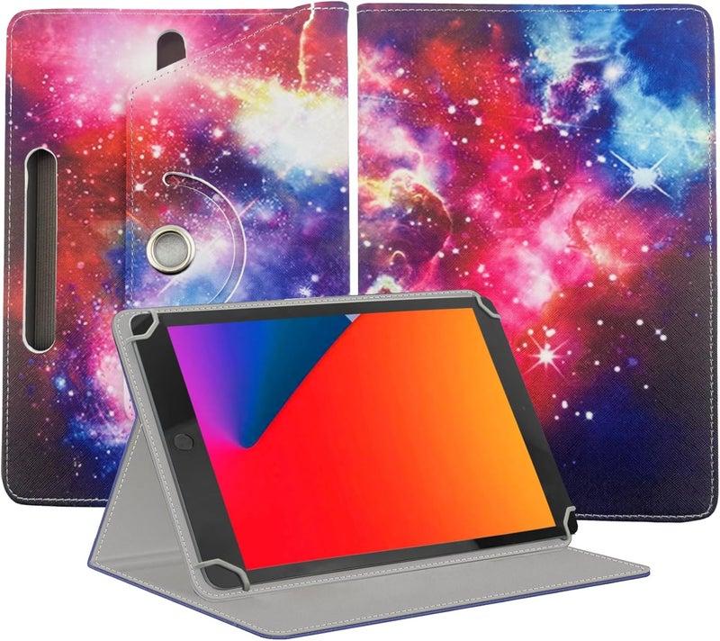 EKAM Universal Stand Folio Case Cover for All 8" Tablets (Fire HD 8, Lenovo Tab M8 8 inch, iPad Mini 5/4/3/2/1,iPad mini 6), PU Leather case Fit for all 8inch tablets (Rainbow) - Image 1