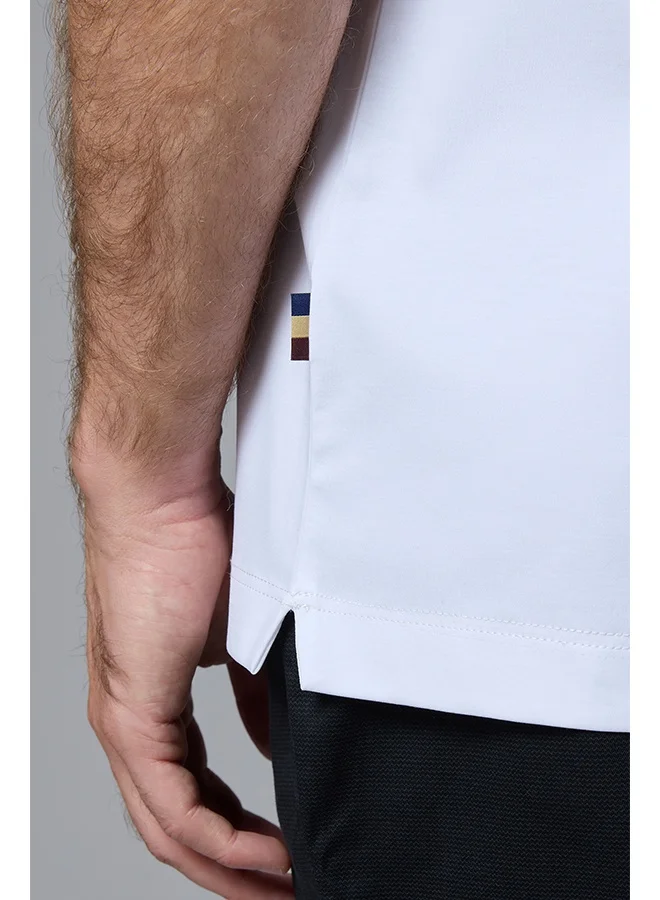 MANNERISM  The Windward White Cotton Polo Comfort Fit for Men | Best Price UAE