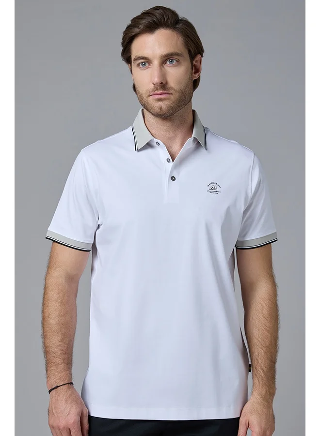 مانرزم The Windward White Cotton Polo Comfort Fit