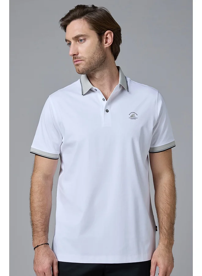 مانرزم The Windward White Cotton Polo Comfort Fit