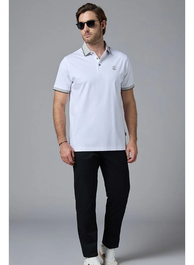 MANNERISM  The Windward White Cotton Polo Comfort Fit for Men | Best Price UAE