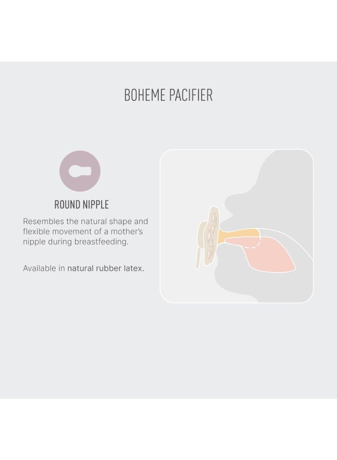 BIBS Pack of 2 Boheme Soother Bpa Free Dummy Pacifier, Symmetrical Natural Rubber Latex, Made In Denmark 6+ Months Baby Blue/Island Sea - Image 3