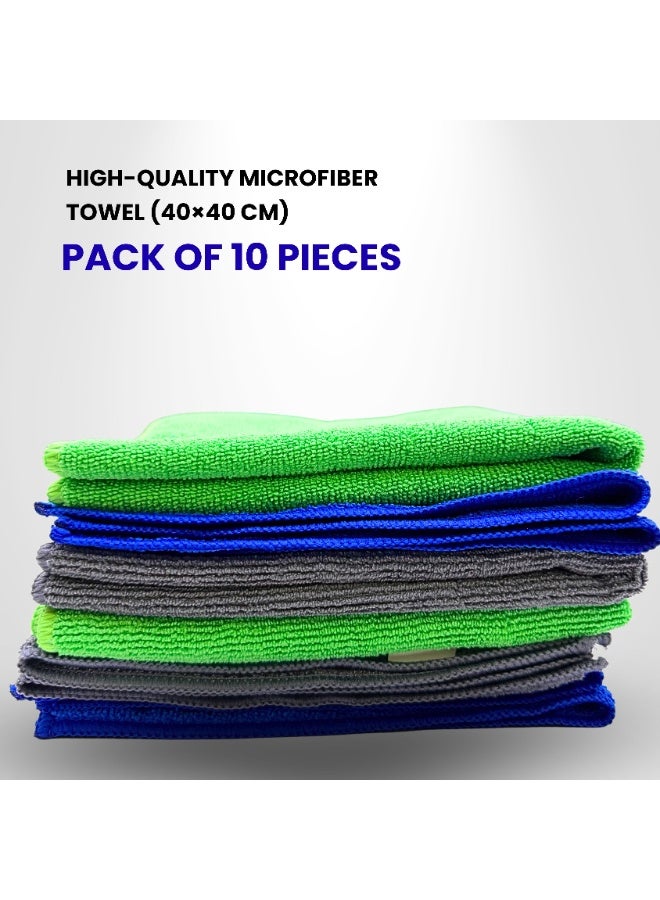 نانو كير منشفة ميكروفايبر عالية الجودة 40×40 سم – عبوة من 10 قطع - Image 1