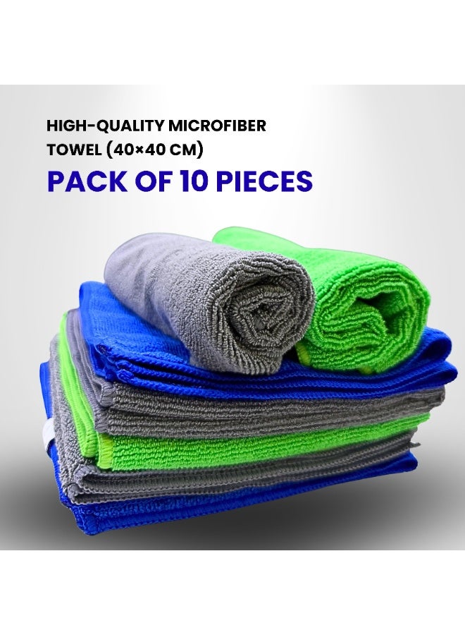 نانو كير منشفة ميكروفايبر عالية الجودة 40×40 سم – عبوة من 10 قطع - Image 2