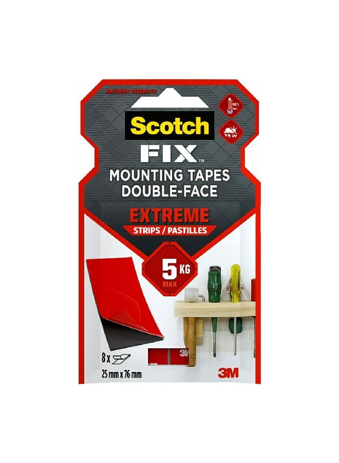 Scotch  8-Piece Extreme Double-Face Mounting Strips Set Red and Black 25 x 76mm UU011753199 - Image 3