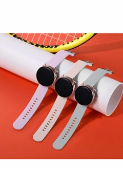 KASTWAVE Silicone Sport Strap for Samsung Galaxy Active 2, 20 mm Watch Bands Compatible for Samsung Galaxy Watch Active 2, Women Men, 3 Pack Pink Sand, Lavender, Gray  - Image 2