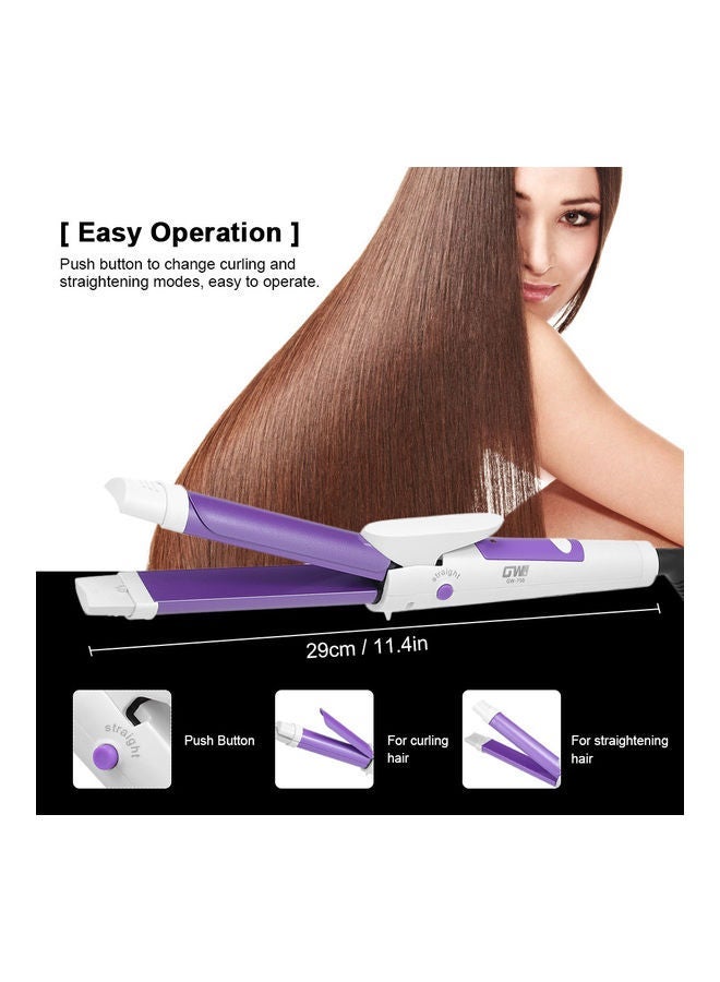 NIBEMINENT 2-in-1 Professional Ceramic Hair Straightener Purple/White 35 x 5 9cm - Image 4