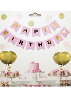 Meri Parti Meri Party Pink Gold Written Happy Birthday Text 