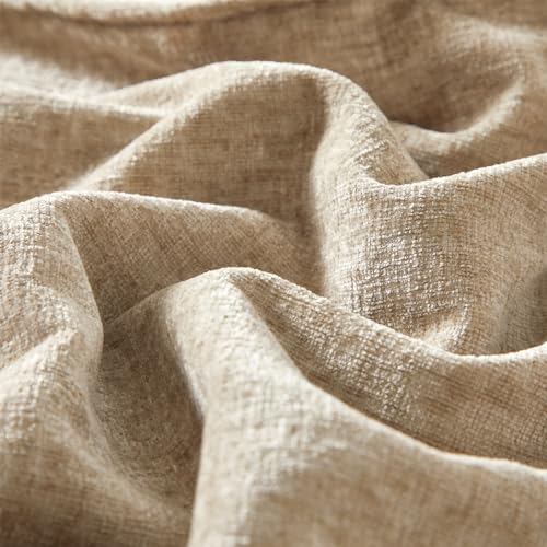 JUSPURBET Set of 2 Beige Chenille Lumbar Throw Pillow Covers 16x24 Inch Soft Textured Decorative Cushion Cases for Couch Sofa Bed Solid Home Decor Pillowcases - Image 3