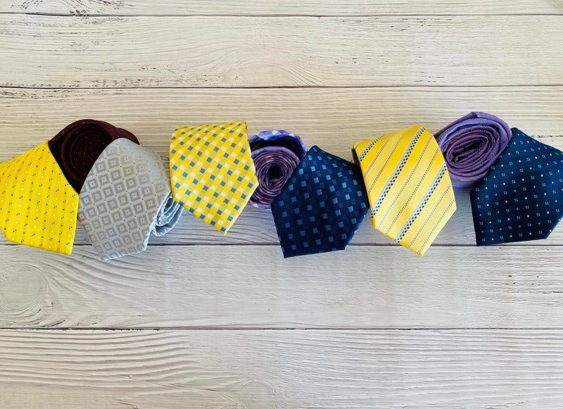 KissTies Mens Canary Yellow Dots Necktie Fashion Classic Wedding Ties for Men - Image 5