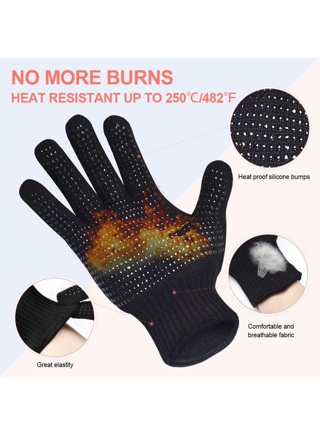 IKOCO Heat Gloves for Hair Styling, Heat Resistant Gloves with Silicone Mat Pouch for Curling Iron, Flat Iron, Straightener, Hot Hair Tools - Image 2