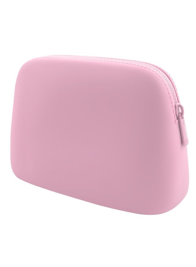 Silicone Waterproof Makeup Bag – Large Travel Cosmetic Pouch (Pink) - Image 3
