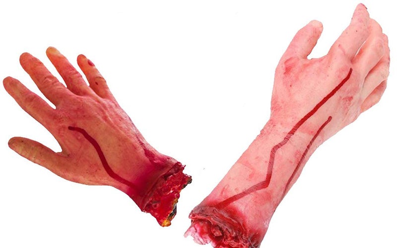 Sage Square Combo of Fake Cosmetic Arm Hand for Prank Halloween Party Props Cosplay Decorations (Set of 2) (Short Hand & Long Hand) (Multicolor) - Image 1