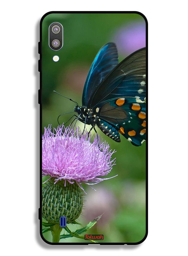 Tolwak Samsung Galaxy M10 Protective Case Cover Butterfly Sitting On Flower - Image 2