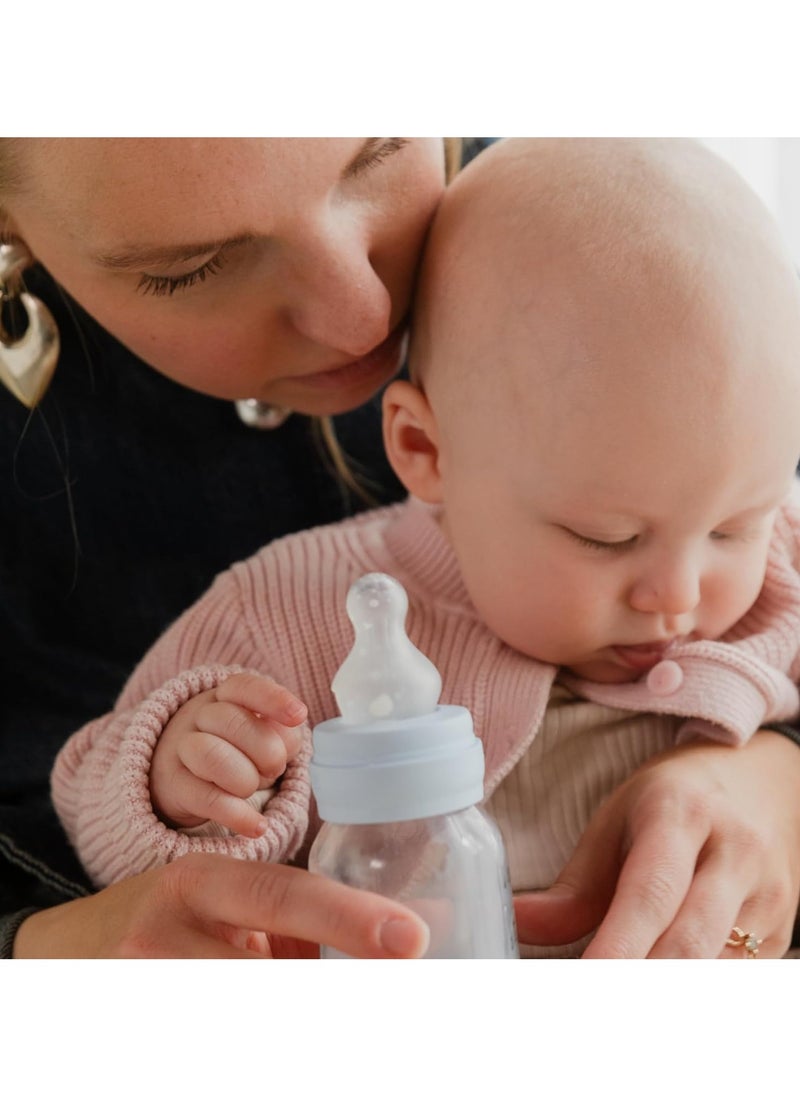 BIBS BIBS Baby Bottle 150 ml Silicone Nipple - Anti-Colic, BPA-Free, Round Nipple, Slow Flow, Lightweight & Easy to Clean, Suitable for Newborns 0+ Years - Ivory  - Image 2