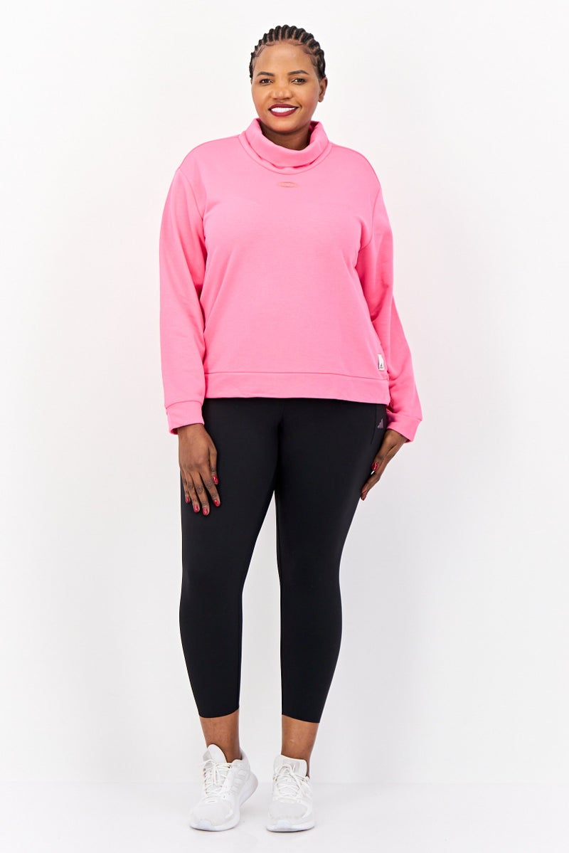 Adidas سويت شيرت رياضي نسائي بأكمام طويلة مناسب في الهواء الطلق، وردي - Image 4
