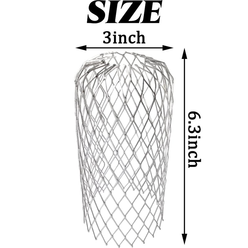 NSBELL 8PCS Gutter Guard Strainer Aluminum Downspout Mesh Filter Preventing Blockage Leaves Debris from Clogging Pipes(3 inch) (8) - Image 2