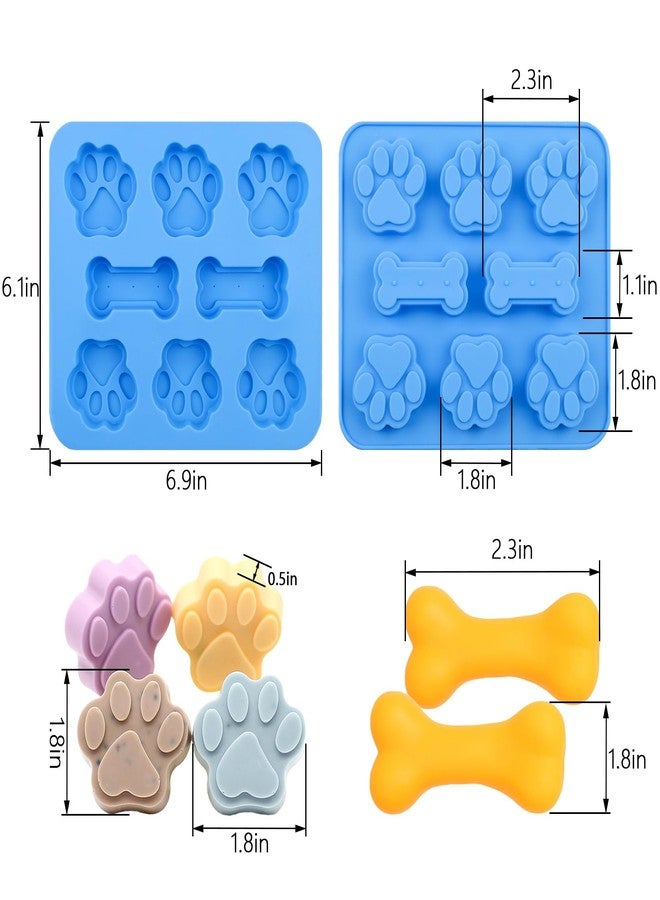 Lukinuo Paw Print Mold Dog Treat Mold Bone Silicone Molds 3 Pcs Dog Treat Molds for Baking Dogs Paw Puppy Treat Ice Cube Trays Cookies Chocolate Candies - Image 2