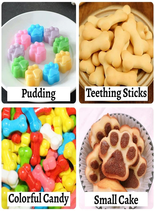 Lukinuo Paw Print Mold Dog Treat Mold Bone Silicone Molds 3 Pcs Dog Treat Molds for Baking Dogs Paw Puppy Treat Ice Cube Trays Cookies Chocolate Candies - Image 5