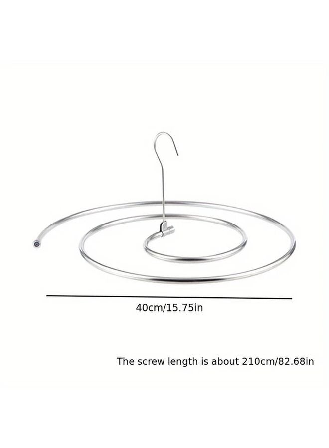 Stainless Steel Spiral Drying Rack Wall Mounted Rotating Laundry Hanger 1pc - Image 3
