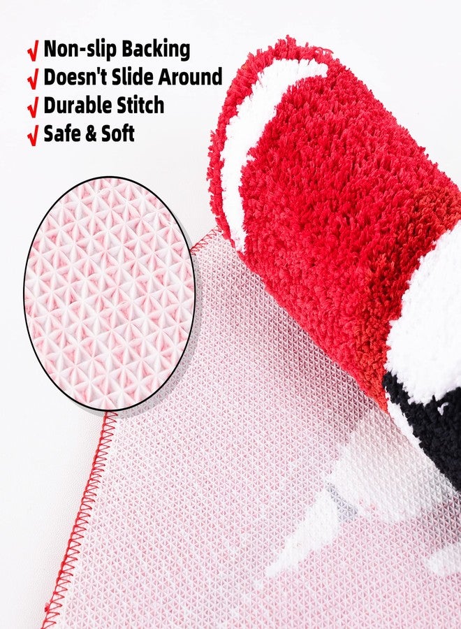 Panstar Red Lips Bathroom Rug, Cute Funny Biting Lips Shaped Bath Mat Non Slip Absorbent Bathtub Rug Bathroom Plush Shower Rugs - Image 5