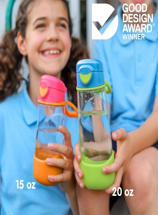 b.box 15 oz Sport Spout Kids Water Bottle for School, Sports, Travel, Daycare. Leakproof, Spill Proof, Dishwasher Safe. Easy Grip Triangle Shape, Durable Tritan Material. BPA Free. - Image 2