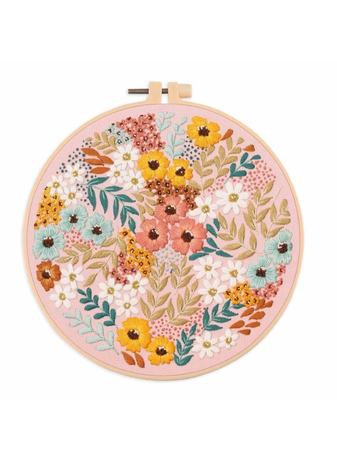 floral embroidery material includes embroidery tension - Image 1