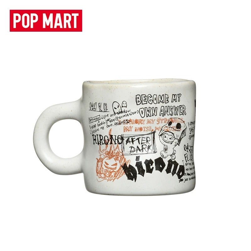 POP MART Hirono Dark Field Graffiti Ghost Mug Collectible Gift - Black - Hirono Dark Scene Ghost Mug - Image 5