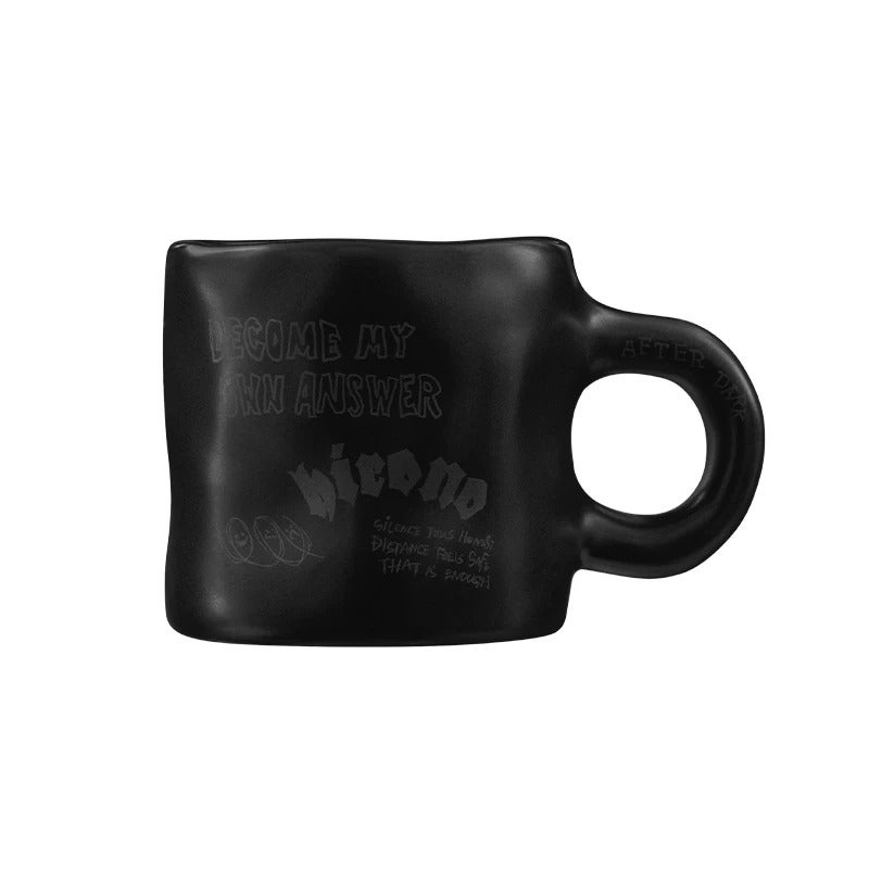 POP MART Hirono Dark Field Graffiti Ghost Mug Collectible Gift - Black - Hirono Dark Scene Ghost Mug - Image 1