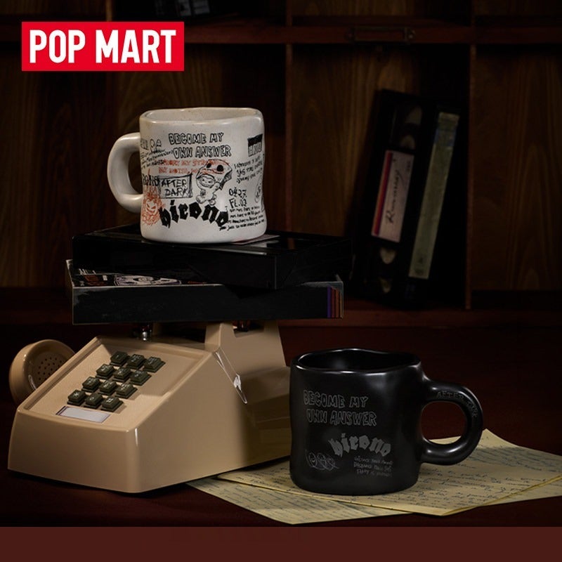 POP MART Hirono Dark Field Graffiti Ghost Mug Collectible Gift - Black - Hirono Dark Scene Ghost Mug - Image 2